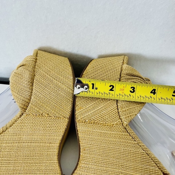 Michael Kors size 10 Benji Denim Platform Wedge Sandals Natural Color Boho - Picture 6 of 12